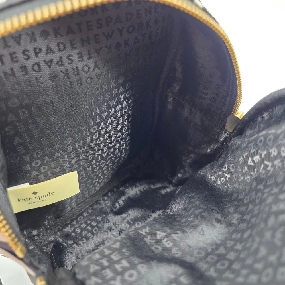 Kate Spade Striped Mini Backpack Black White Nylon Gold Hardware Bag